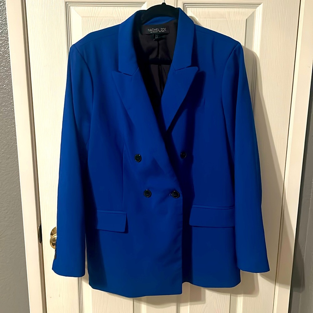 Xl blue double breasted Rachel Zoe suit jacket